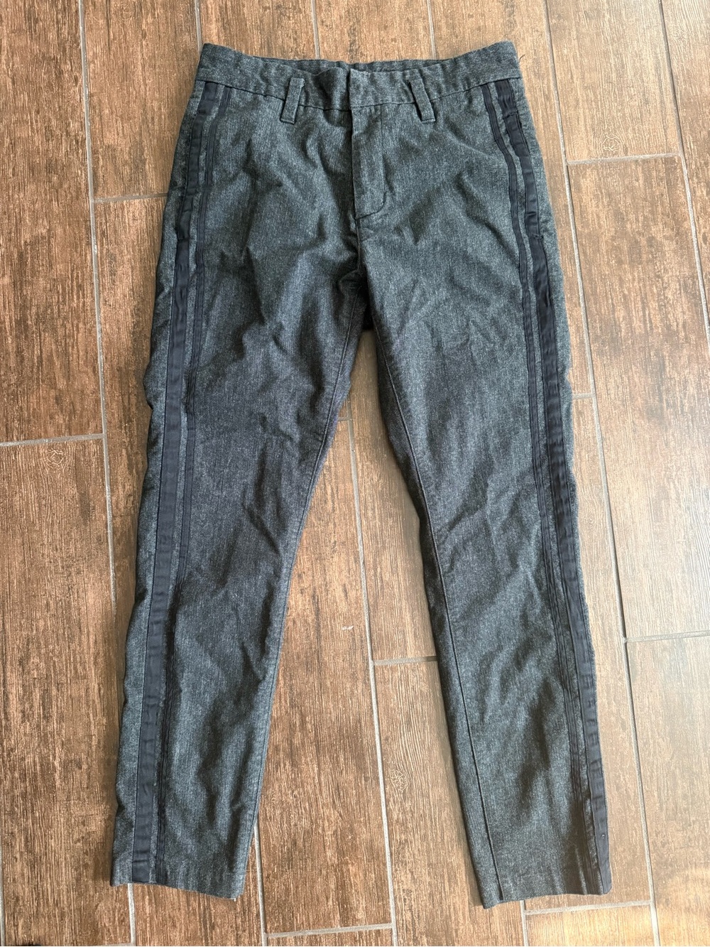 John Varvatos USA Gray Tuxedo Stripe Pants 31x30